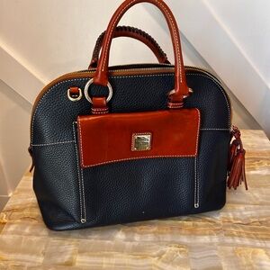 Dooney & Bourke Black and Tan Satchel